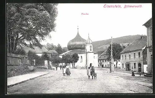 AK Eisenstein, Strassenpartie an der Kirche