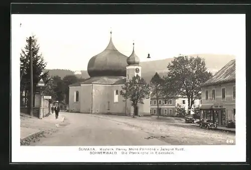 AK Eisenstein, Strasse an der Pfarrkirche