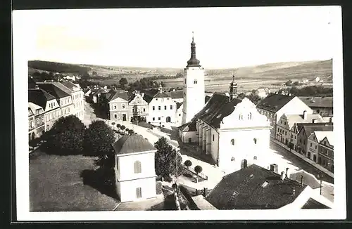 AK Horsovsky Tyn, Blick zur Kirche