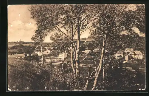 AK Hostau im Böhmerwald, Teilansicht mit Bäumen