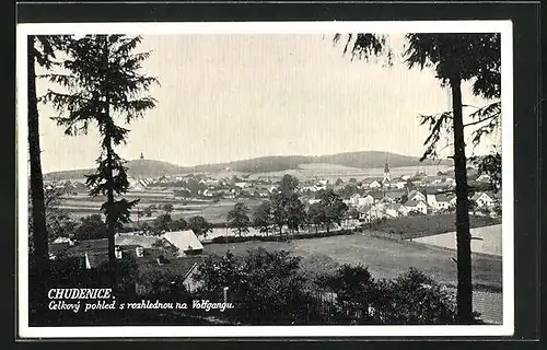 AK Chudenice, Celkovy pohled s rozhlednou na Volfgangu