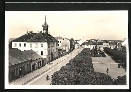 AK Neugedein, Haupstrasse des Ortes mit Park