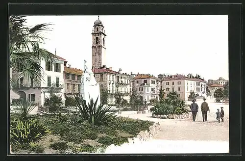 AK Pallanza, Ortspartie mit Denkmal