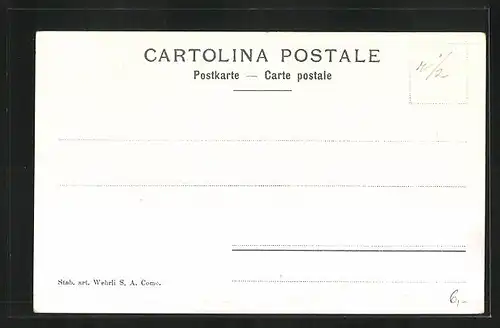 AK Pallanza, Ortspartie mit Denkmal