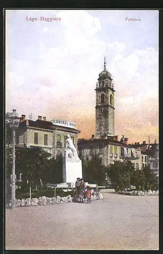 AK Pallanza, Ortspartie mit Turm