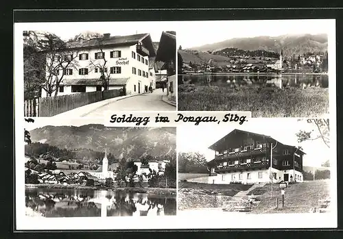 AK Goldegg im Pongau, Gasthof Seehof und Ortsansichten