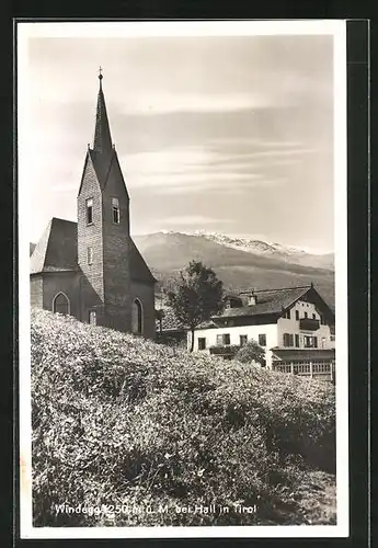 AK Windegg, Ortspartie mit Kirche