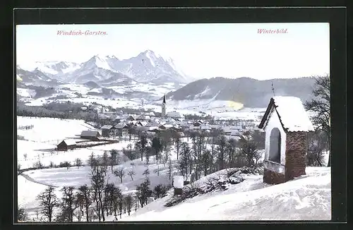 AK Windisch-Garsten, Teilansicht im Winter