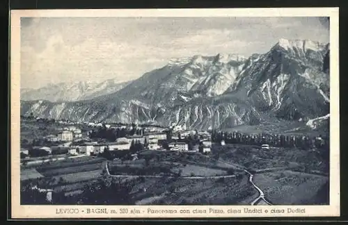 AK Levico-Bagni, Panorama con cima Pizzo, cima Undici e cima Dodici