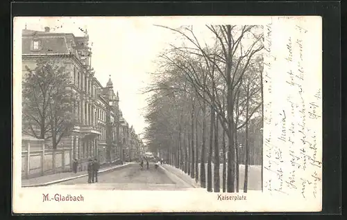 AK M.-Gladbach, Strasse am Kaiserplatz mit Passanten