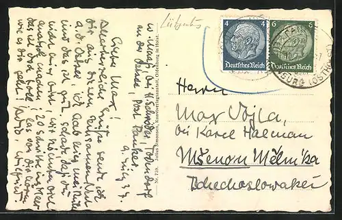 AK Panker /Holst., Restaurant Forsthaus Hessenstein