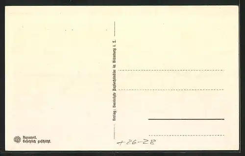 Steindruck-AK Blomberg i. L., Rathaus