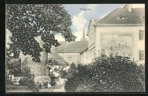 AK Klatovy, Ortspartie mit Gebäuden