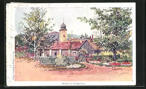 Künstler-AK Franz Kopallik: Feldkirchen, Kirche
