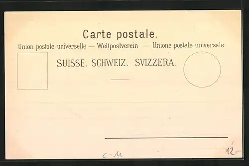 Lithographie Schweiz, Vive l`Indépendance, Herren in altertümlicher Kleidung