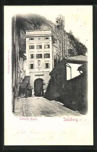 AK Salzburg, Schleifer Bogen mit Aufzug