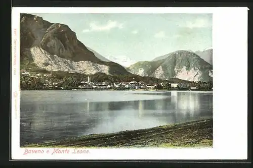 AK Baveno, Ortsansicht mit Monte Leone