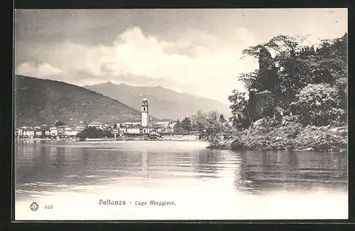 AK Pallanza, Ortsansicht vom Seeufer aus