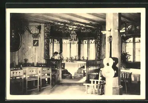AK Henndorf, Gasthaus & Brauerei, Innenansicht