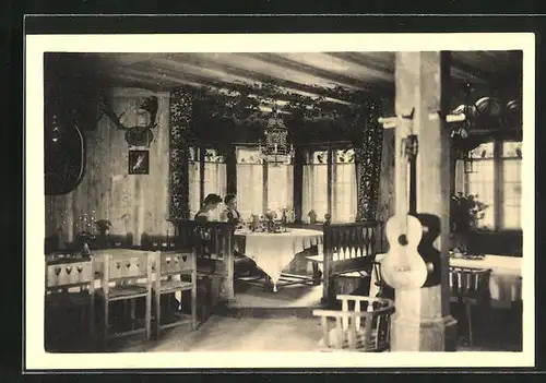 AK Henndorf, Gasthaus & Brauerei, Innenansicht