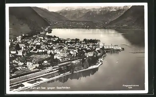 AK Zell am See, Fliegeraufnahme mit Saalfelden