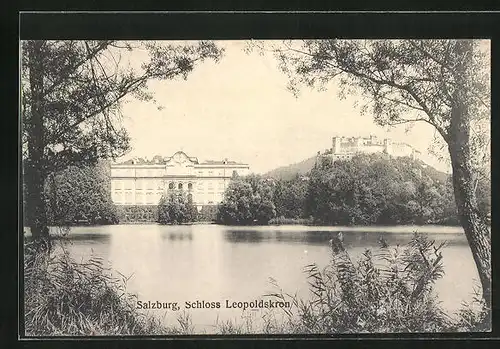 AK Salzburg, Uferblick auf das Schloss Leopoldkron