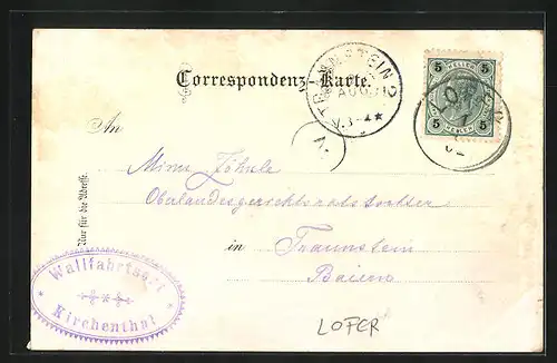 AK Lofer, Kirchenthal, Ortspartie mit Kirche