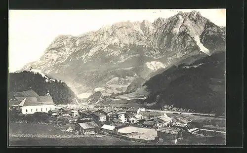 AK Werfen, Panorama mit Bergkette