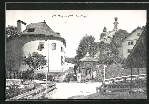 AK Hallein, Ortspartie mit Klosterstiege