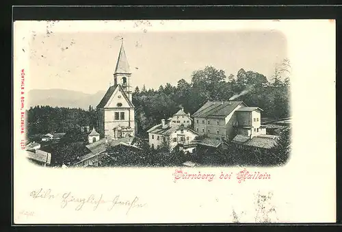 AK Dürnberg, Ortspartie mit Kirche