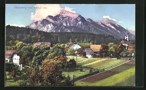 AK Untersberg, Ortsansicht von Morzg aus