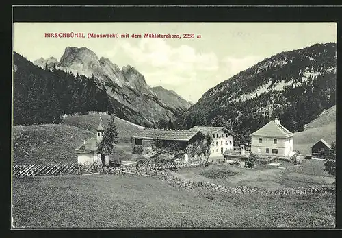 AK Weissbach b. Lofer, Hirschbühel mit dem Mühlsturzhorn