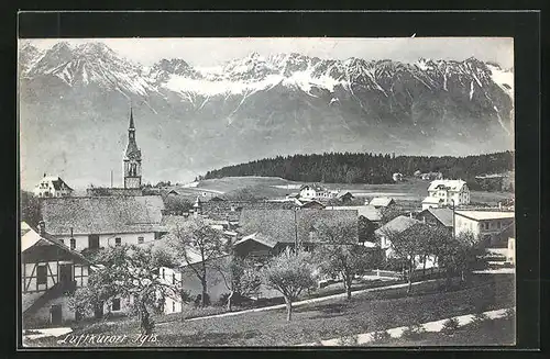 AK Igls, Teilansicht mit Kirche