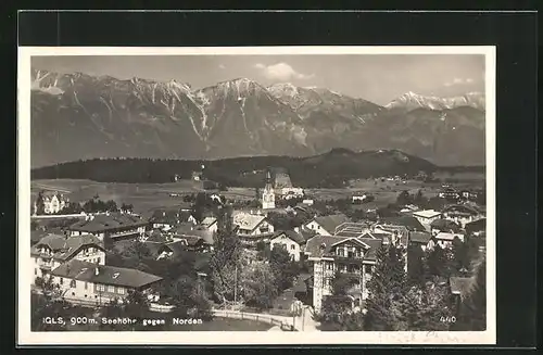 AK Igls, Ortsansicht aus der Vogelschau