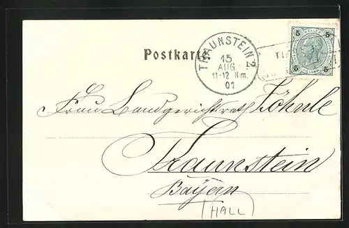 AK Hall, Ortspartie mit Münzthurm