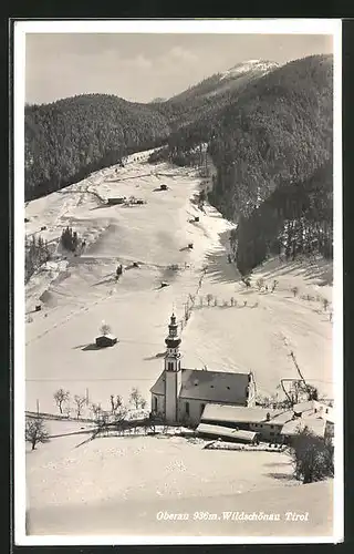 AK Oberau, Skigebiet Wildschönau mit Blick auf den Rosskopf