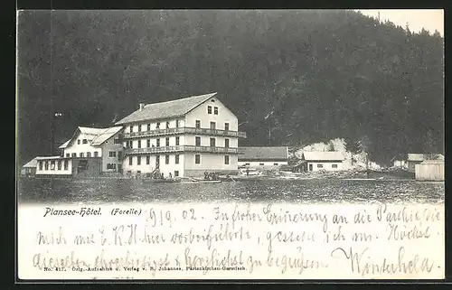 AK Breitenwang, Blick auf das Plansee-Hotel