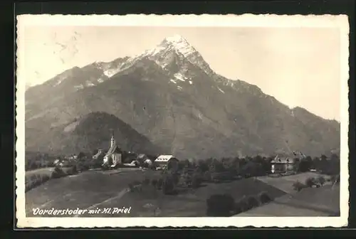 AK Vorderstoder, Gesamtansicht vom kl. Priel mit Kirche