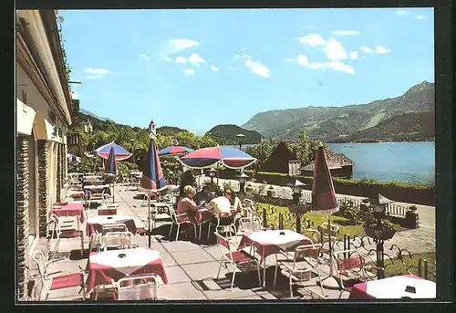 AK St. Wolfgang, Terrasse Strandhotel Margaretha