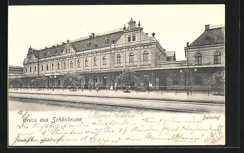 AK Schönbrunn, Bahnsteig des Bahnhof