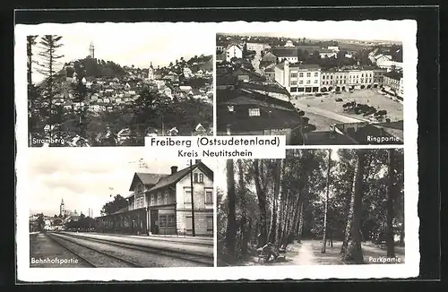AK Freiberg, Stramberg, Bahnhof, Ringpartie