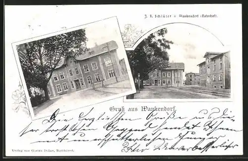 AK Wankendorf, Gasthaus J. F. Schlüter am Bahnhof