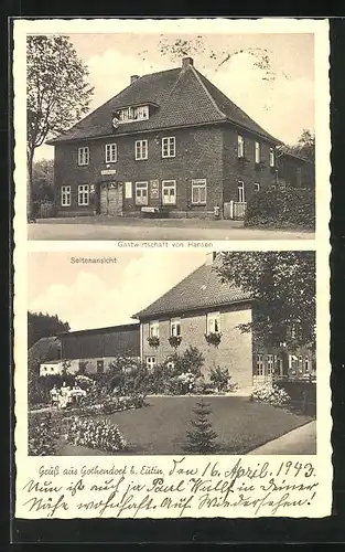 AK Gothendorf / Süsel, Gasthaus Hansen, Gartenansicht