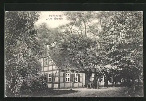 AK Perleberg, Gasthaus Forsthaus Alte Eichen
