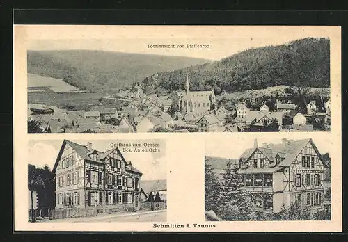 AK Schmitten i. Taunus, Gasthaus zum Ochsen, Fachwerkhaus, Totalansicht von Pfaffenrod