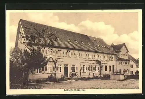 AK Kirschenhardthof, Strassenpartie mit Gebäudeansicht