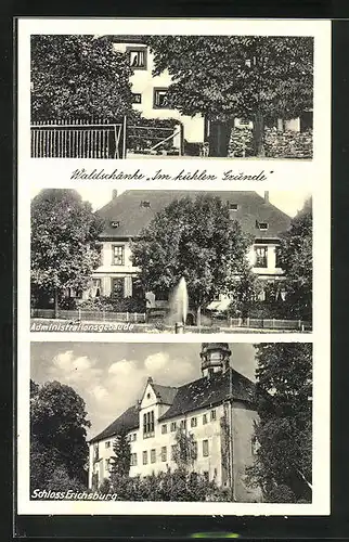 AK Hunnesrück i. Solling, Gasthaus im kühlen Grunde, Schloss Erichsburg