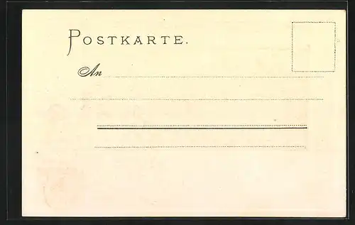 Passepartout-Lithographie Blankenburg /Schwarzathal, Totalansicht mit Gebirge, Wappen