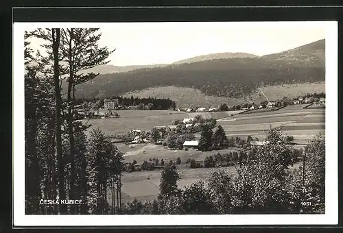 AK Ceská Kubice, Panorama mit Bergkette