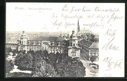 AK Pilsen /Plzen, Smetana-Promenade